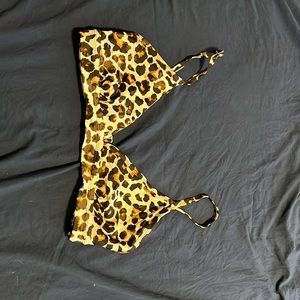 Cheetah print triangle bathing suit top